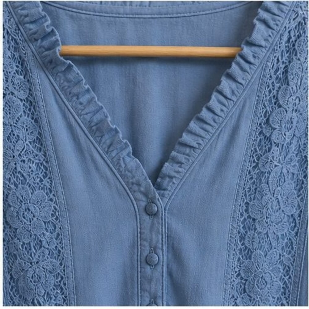 Blue Smocked Top - Picture 4 of 6